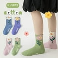thumbnail image 2 of Povozer Winter Warm Wool Socks Kids Girls Hiking Boot Crew Socks 4 Pairs(Purple,6-8Y), 2 of 6