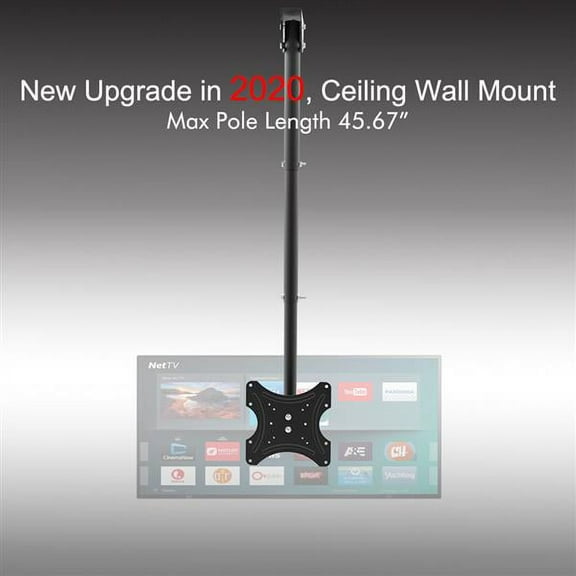 LEADZM 360° Swivel Ceiling TV Mount for 32-55" Screens - Adjustable Tilt, 55lbs Capacity, VESA 200x200