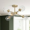 thumbnail image 5 of LNC 6-Light Modern Matte Gold and Globe Clear Glass Semi Flush-Mount For Living Room and Dining Room, 5 of 13