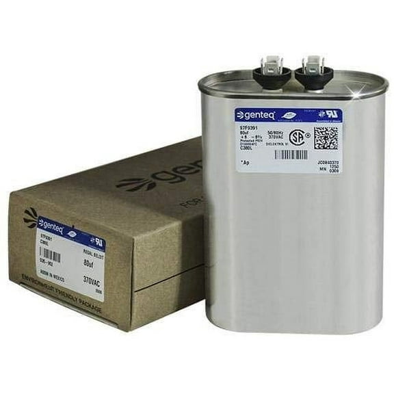 Replacement for Capacitor Oval Original GE/Genteq 80 uf MFD 370 volt 97F9391 (Replaces Old GE #s Z97F9391), 80 MFD at 370 Volts