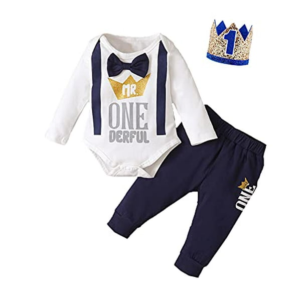 1st Birthday Outfit Boy Mr Onederful Birthday Outfit Baby Boy First Birthday Clothes White 12 18 Months