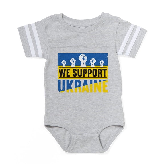 CafePress - We Support Ukraine - Cute Infant Baby Football Bodysuit