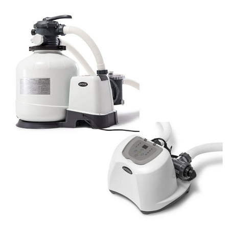 - Intex 3000 GPH Pool Sand Filter Pump w/Krystal Clear Saltwater System