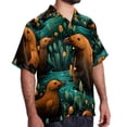 thumbnail image 2 of Platypus Men's Short Sleeve Shirts, Casual Hawaiian Print Button Down Summer Beach Top Unisex, 2 of 6