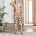 thumbnail image 5 of Uemuo Rose Flowers Pattern Men's Wide Leg Palazzo Lounge Pants with Pockets Light Weight Loose Comfy Casual Pajama Pants-X-Large, 5 of 9