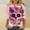 #110-Multicolor, variant on Craaazy Halloween Printed Shirt For Women Round Neck 3/4 Sleeve T-Shirt Loose Halloween Featival Tops Gifts For Women