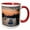 Red/White, variant on 3drose, Sunset and Boats Over the Seine River in Paris, France, 11oz Two-tone Black Mug