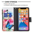 thumbnail image 2 of Dteck Case for Apple iPhone 13 Pro 6.1-inch,Magnetic Patterned Leather Zipper Card Holder Wallet Flip Phone Case Kickstand Shockproof with Hand Strap Cover,Butterfly, 2 of 6