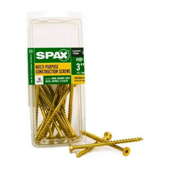 SPAX Multi-Material No. 10 in. X 3 in. L T-20  Flat Head Construction Screws 16 pk