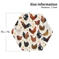 thumbnail image 2 of Honeii Roosters and Chickens print Leather Coaster Set of 4, ideal for safeguarding your furniture from drinks spills and effortless cleanup-Hexagon, 2 of 6