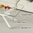 thumbnail image 3 of 39.37" Rectangular Tempered Glass Coffee Table with Metal Legs - Stylish & Durable for Living Room, 3 of 7