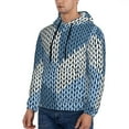 thumbnail image 3 of Sikiie Cozy Knitted Blue Chevron Men's Hoodie, Essentials Hoodie, Sweatshirt, Pullover Hooded Sweatshirt for Men-Small, 3 of 7