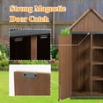 thumbnail image 5 of Tcbosik 67"H Outdoor Storage Shed with Floor, Tool Cabinet with Shelves and Lockable Doors for Outside, Garden, Patio, Lawn, Backyard, Brown, 5 of 10