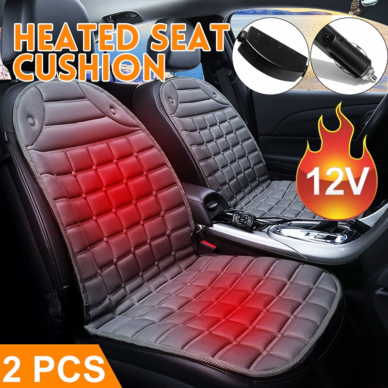 12V Car Heated Seat Cushion Car Hot Cover Temperature Adjustment Heating Warmer Pad Seat Back ...