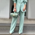 thumbnail image 4 of AURA Women Elegant Work Set Lantern Sleeve Top Pants Casual Office Outfit Loose Fit, 4 of 5
