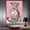 Pink, variant on Mudket Framed Leopard with Pink Bow Canvas Wall Art, Cute Girly Animal Print Wall Decor, Ready to Hang for Girls Bedroom - 12"L x 8"W