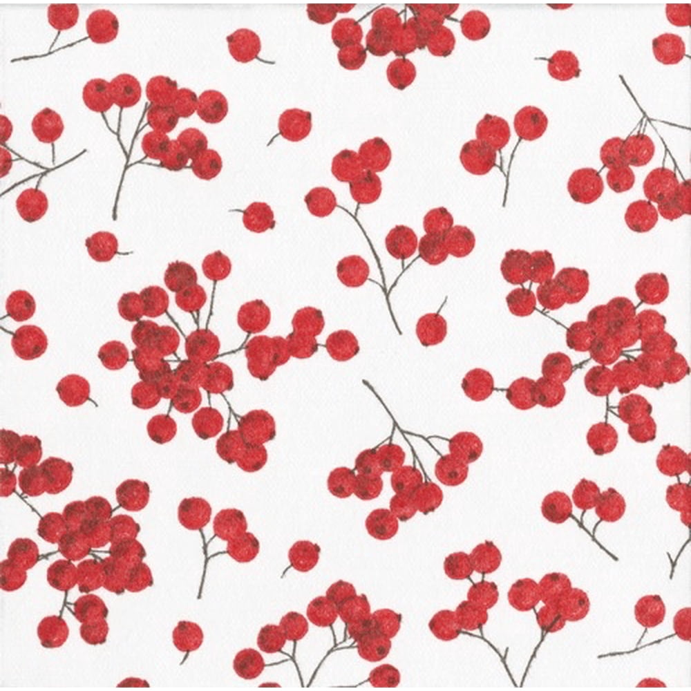 Christmas Paper Linen Cocktail Napkins 15pk Berry Gathering Walmart