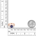 thumbnail image 6 of Gem Stone King 18K Rose Gold Plated Silver 3-Stone Ring Oval Lapis Moissanite (3.00 Cttw), 6 of 6