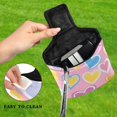 thumbnail image 4 of Haosy Yellow Blue Pink Heart Golf Mallet Putter Cover Strong Magnetic Leather Golf Club Headcover Closure, 4 of 7