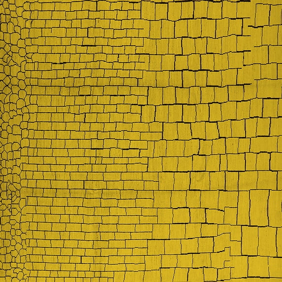 Ahgly Company Indoor Square Solid Yellow Modern Area Rugs, 8' Square