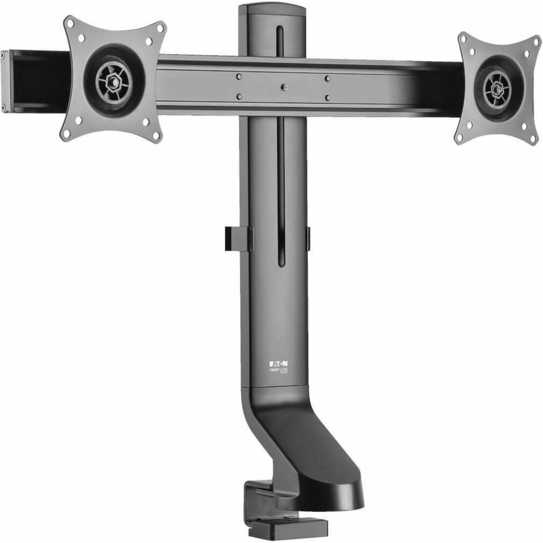Tripp Lite Dual-display Monitor Arm With Desk Clamp And Grommet Height Adjustable, 17" To 27" Monitors Mounting Kit For 2 Lcd Displays Steel Black Screen Size: 17"-27" Clamp Mountable