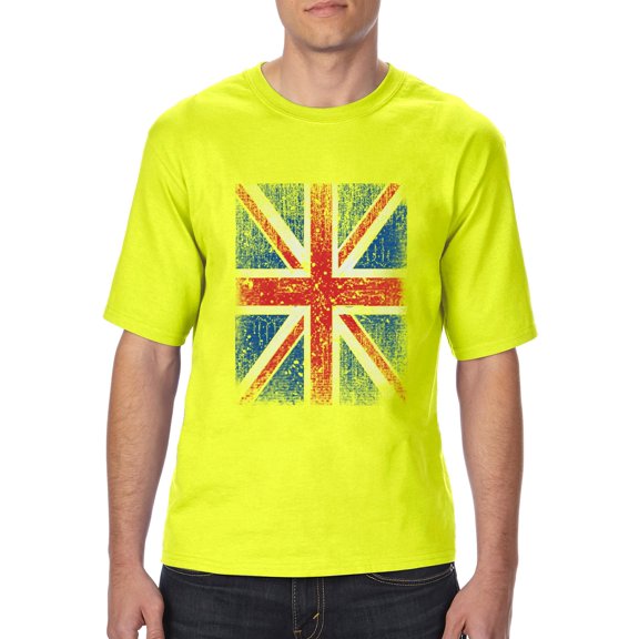 "Mens and Big Mens Union Jack British Flag T-Shirt, up to size 3XLT"