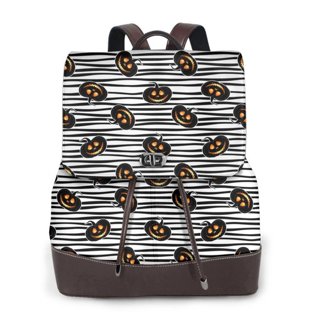 Fotbe Haloween Pumpkins Mochila Bolso con Estampado para Mujer, Mochila Antirrobo de Nylon Impermeable, Bolsa Ligera de Hombro