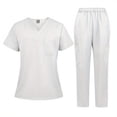 thumbnail image 6 of Ultimate Comfort Awaits: Men's and Women's Simple Casual Top and Pants Set - Solid Color Workwear Set Featuring Delicate Comfortable Short Sleeved Pants, 6 of 11