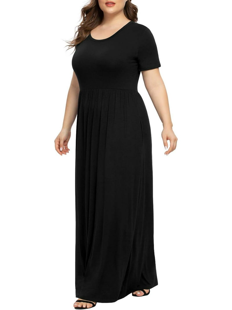 JuneFish Plus Size Maxi Dress with Pockets, 2X-6X, Flowy Rayon Blend, Summer  Style - Walmart.com