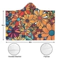 thumbnail image 3 of Wearable Blanket,Pioneer Flower Floral Print Pattern Hooded Wearable Sherpa Blanket for Adults & Teens,Winter Poncho Shawl Wrap Cape Thick Warm,60"x80", 3 of 5