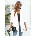 thumbnail image 4 of SHOWMALL Women's Casual Lightweight Open Front Cardigans Soft Draped 3/4 Sleeve Cardigan, US Size XL, White, 4 of 8