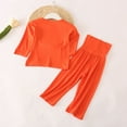 thumbnail image 6 of YUTK Kids Girls Sweatsuit,Toddler Kids Boys Girls Fashion Cute Solid Color Soft Half Sleeve Top Pants Home Wear Suit Orange, 6 of 9