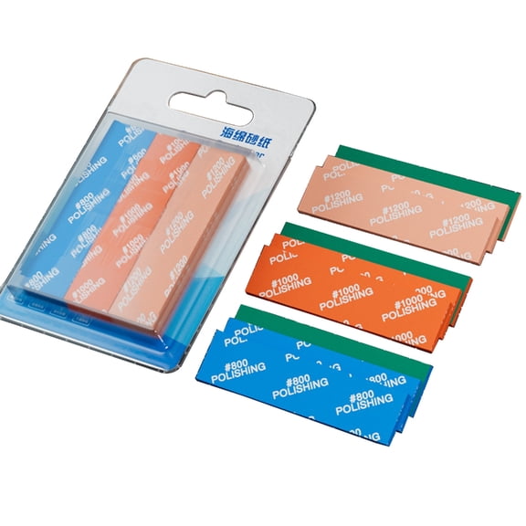 Pack of 9 Heavy Duty Silicon Carbides Wet Dry Sandpaper Sponge Set for Multiple Front Grinding and Polishing with 400 to 2000 Grits