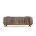 thumbnail image 4 of Vanessa 3 Piece Living Room Set Finished with Velvet Upholstery in Taupe, 4 of 14