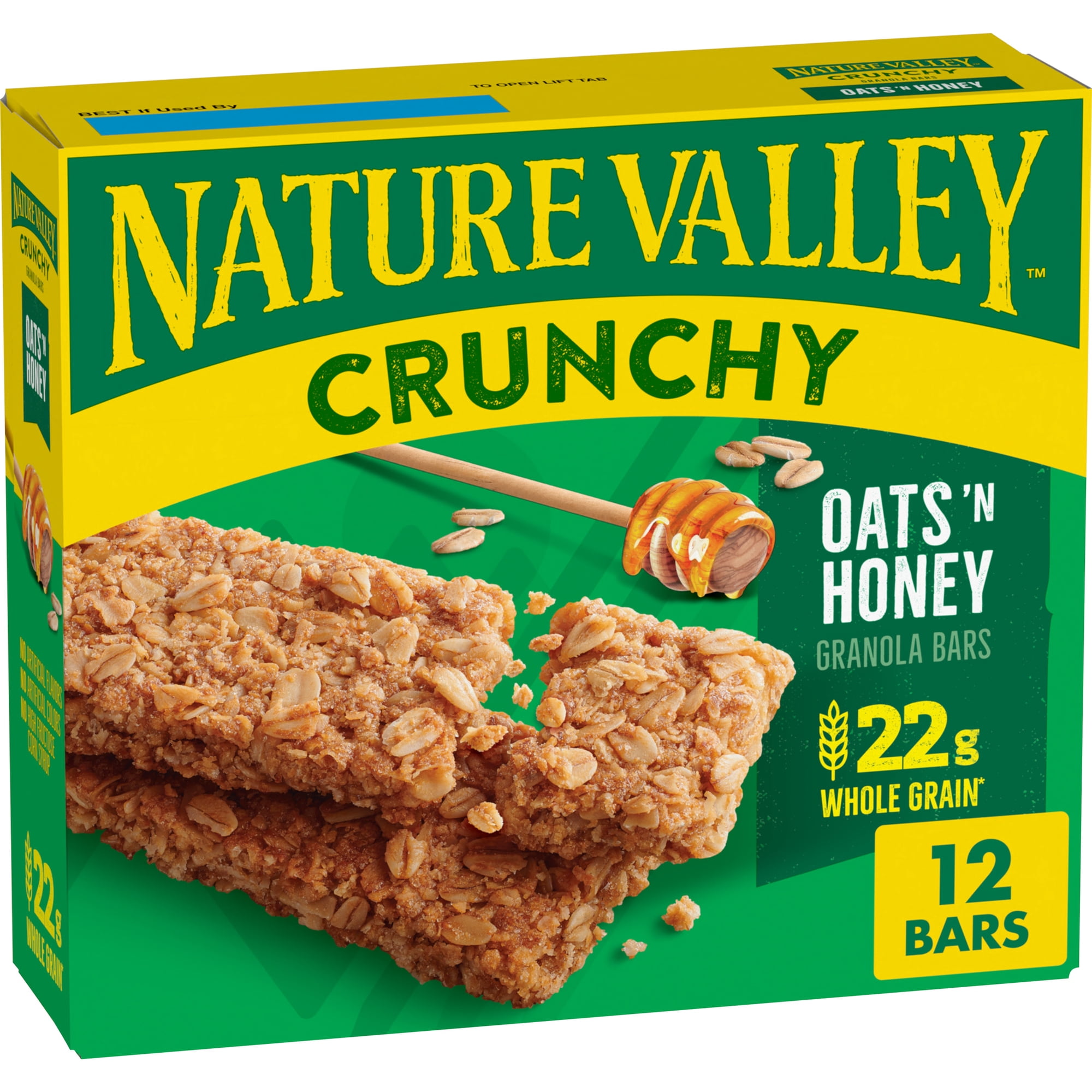 Nature Valley Crunchy Granola Bars, Oats 'n Honey, 12 Count, 8.94 oz (6 Pouches)