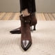 thumbnail image 3 of NECHOLOGY Botas Mujer Adulto Femenino Zapatos Botines de mujer Zapatos De Tacón Para Mujer Y Botines Botas De Moda De Cuero De Tacón De Otoño E Invierno (Brown, 6.50), 3 of 6