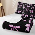 thumbnail image 4 of Erosebridal Pink Ribbon Bow Knot Quilt King for Girls,Teens Cute Love Heart King Coverlet Set, 4 of 7