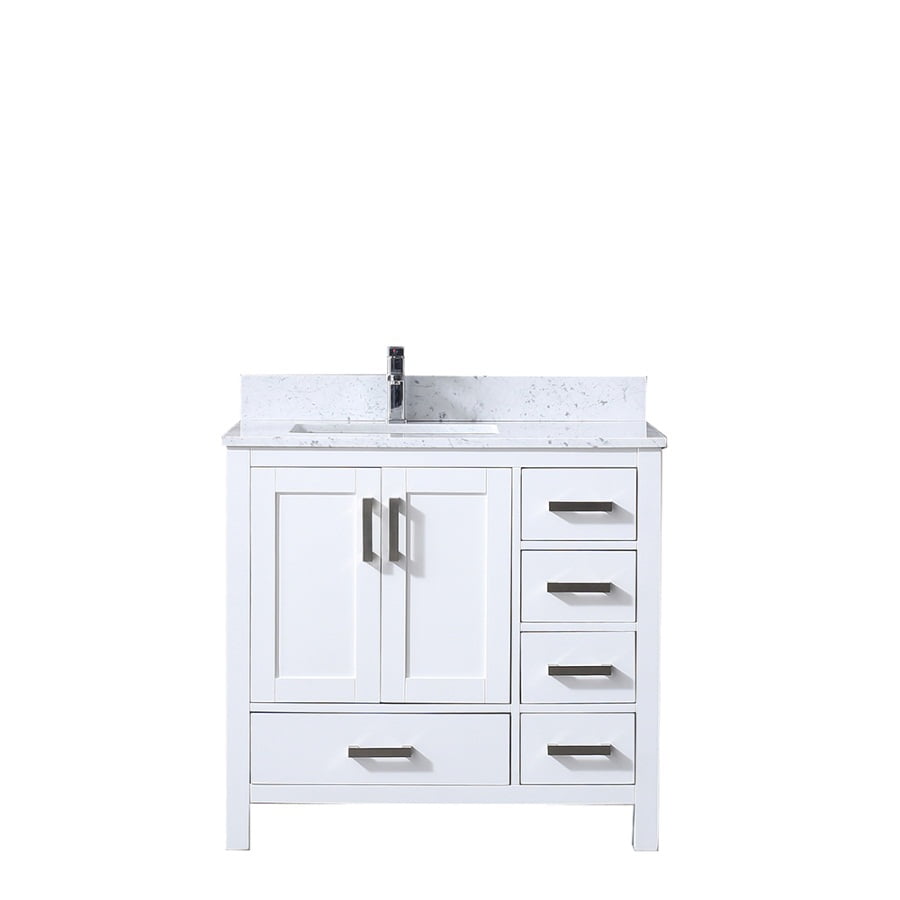 Single Vanity White Carrara Marble Top, 36 White Bathroom Vanity With Carrara Marble Top