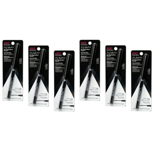 Almay AllDay Eyeliner Pencil, Black Pearl (208) Pack of 6