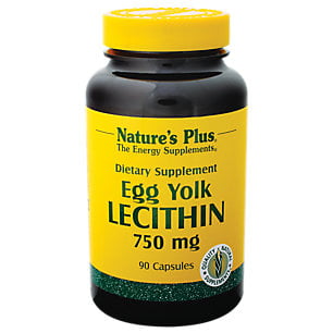 Jaune d'oeuf 600 mg par Lécithine Nature's Plus - 90 Vegetarian Capsules