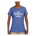 thumbnail image 2 of Wild Bobby Make Heaven Crowded Inspirational/Christian Women Graphic Tee, Light Blue, Medium, 2 of 5