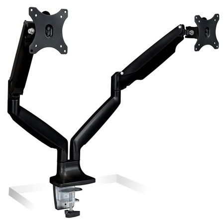 UPC: 0192223043718 | Mount-It! Adjustable Gas Spring Desk Mount for Dual 15-34  Monitor  20 lbs Capacity  Black