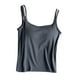 thumbnail image 1 of Prenda exterior de primavera-verano para mujer: camiseta sin mangas con tirantes y copas, color liso, mezcla de algodón elástico., 1 of 6