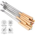 thumbnail image 3 of Set of 12 Stainless Steel Fondue Forks, 9.5 Inches Cheese Fondue Sticks Smore Sticks with Wooden Handle Heat Resistant for Chocolate Fountain Cheese Fondue Roast Marshmallows Fruits, 3 of 6