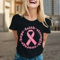 thumbnail image 2 of T-shirt à Manches Courtes Imprimé Lettres Col Rond Cancer du Sein Décontracté à la Mode pour Femmes Taille 4, 2 of 4