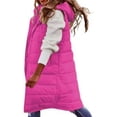 thumbnail image 4 of Manxivoo Womens Vests Outerwear Women's Long Winter Coat Vest with Hood Sleeveless Warm Down Coat with Pockets Quilted Vest Down Jacket Quilted Outdoor Jacket Coats for Women Hot Pink, 4 of 6