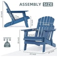 thumbnail image 4 of Oversized Half-Assembled Folding Adirondack Chair, Wood Lounge Patio Chair for Garden Beach,Dark Blue, 4 of 7