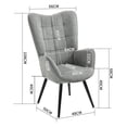 thumbnail image 3 of Silla Sillón Sofá individual Moderno Cómodo, Gris FurnitureR  Moderno, 3 of 7