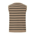 thumbnail image 6 of ChaoHeng Tank Tops for Women Fashion Sleeveless Tops for Women 2025 Women's Casual Loose Cardigan Button Striped V-Neck Sweater Tops, 6 of 7