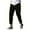 Black, variant on USSUMA Mens Pants Waffles Knit Long Joggers Athleisure Relaxed Thickened Athletic Pull-On Adaptable Casual Sweat Pants
